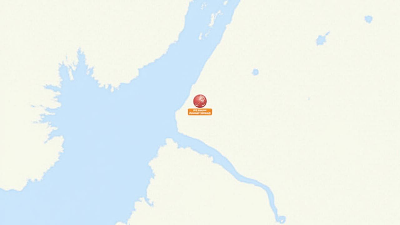 Statisk kart over Bergen sentrum som viser Fjord Gløds beliggenhet på Strandgaten 7.